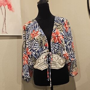 Timing Multicolor Swirl Kimono